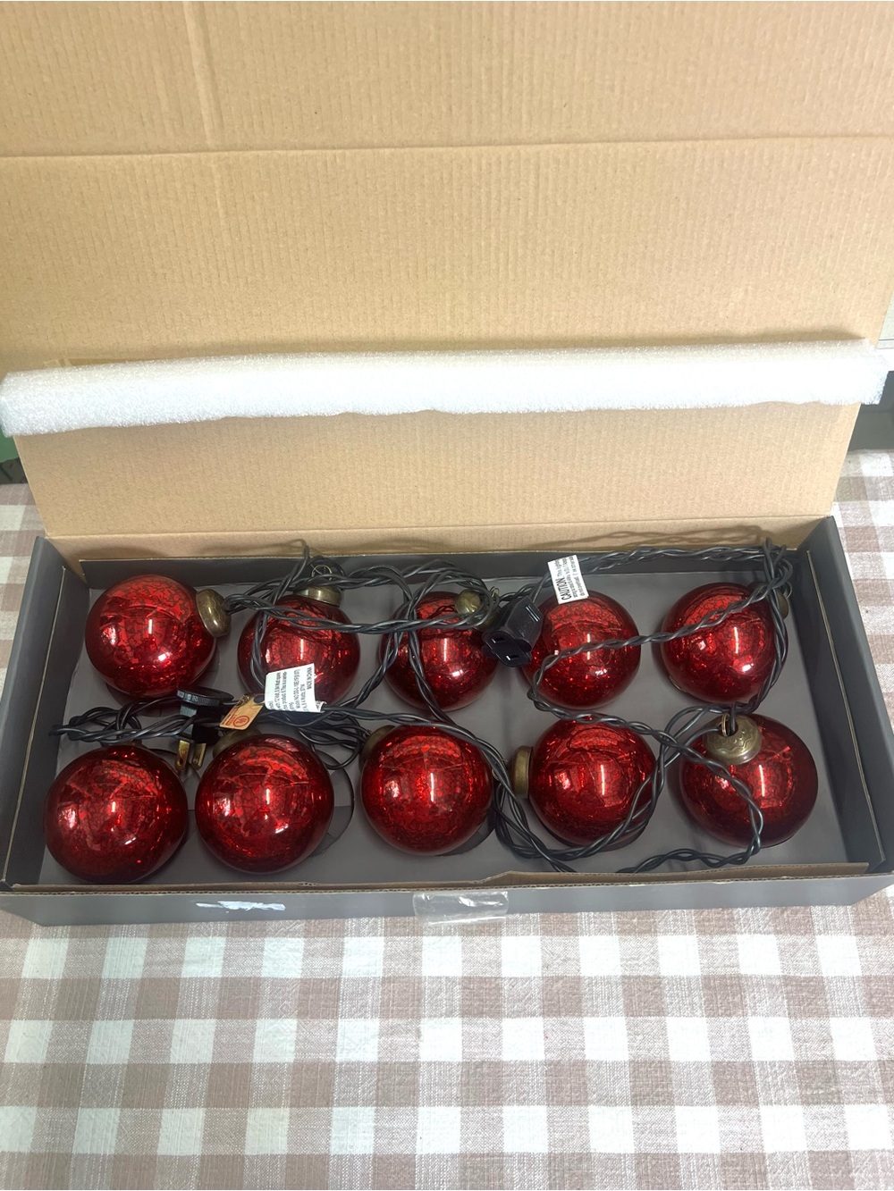 Restoration hardware hand blown glass string lights red